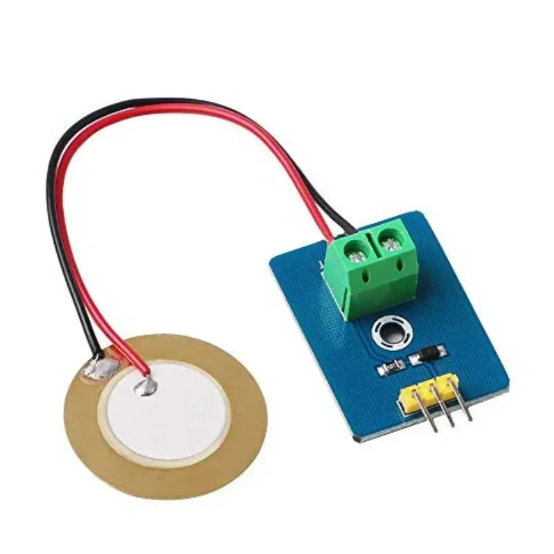 Module Capteur de Vibration Piezoelectrique 3.3v/5v Ø=27mm Sortie Analogique