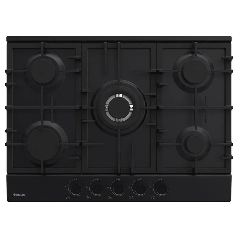Plaque de Cuisson Focus F.478B 5 Feux 70 cm Noir