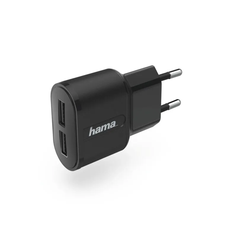 CHARGEUR HAMA, 2 PORTS USB, 2,4 A, NOIR
