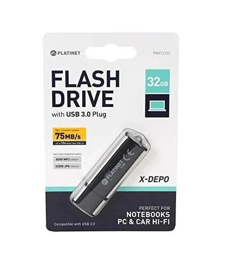 Platinet PMFU332 lecteur USB flash 32 Go USB Type-A 3.2 Gen 1 (3.1 Gen 1) Noir, Photo boutique Best Buy Tunisie chez Best Buy Tunisie