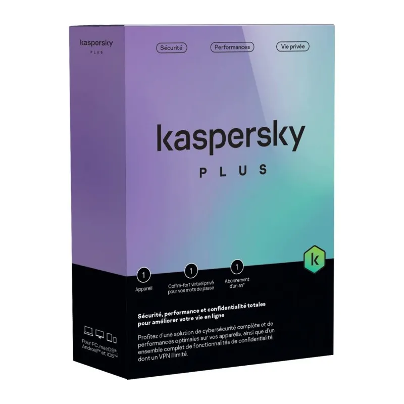 Sécurité Internet Kaspersky Plus - 1 poste, 1 an de protection, Photo boutique Best Buy Tunisie chez Best Buy Tunisie