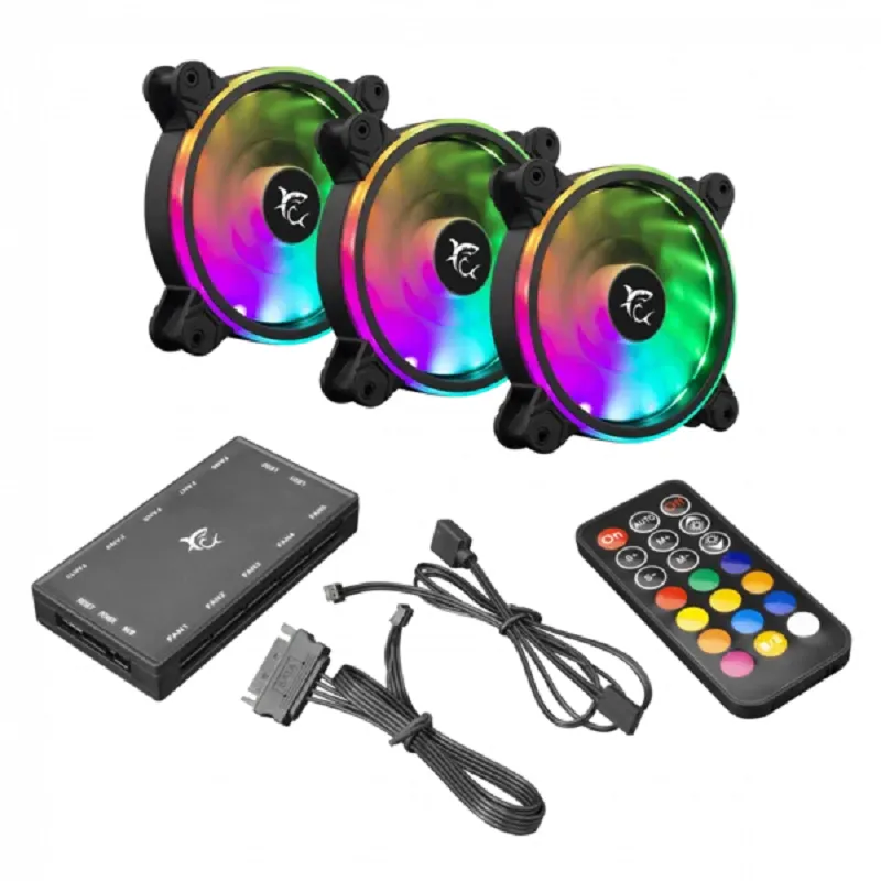 Ventilateurs White Shark Nebula LED RGB - Kit de 3 avec Hub & Télécommande, Photo boutique Best Buy Tunisie chez Best Buy Tunisie