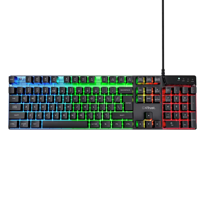 Clavier Gamer Trust Azor GXT 835 RGB Noir, Photo boutique Best Buy Tunisie chez Best Buy Tunisie