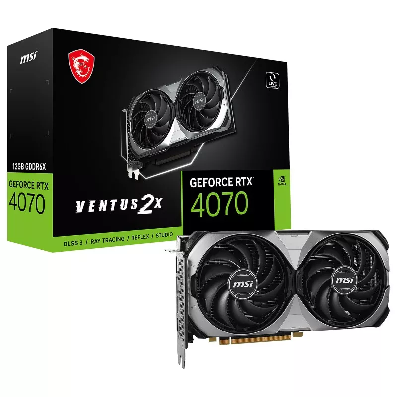 Carte graphique MSI GeForce RTX 4070 Ti Ventus 2X 12Go GDDR6 OC Gris, Photo boutique Best Buy Tunisie chez Best Buy Tunisie