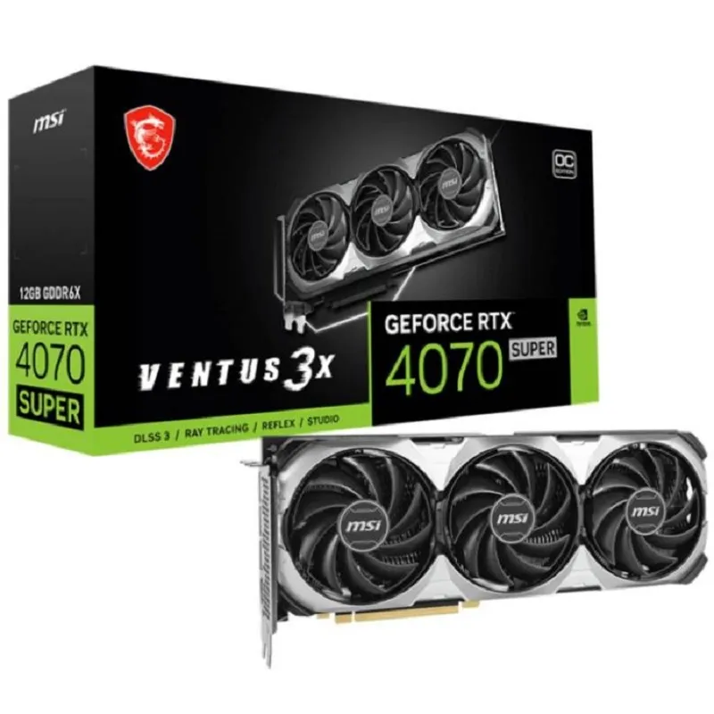 Carte Graphique Gamer MSI GeForce RTX 4070 SUPER 12G VENTUS 3X OC - 912-V513-839