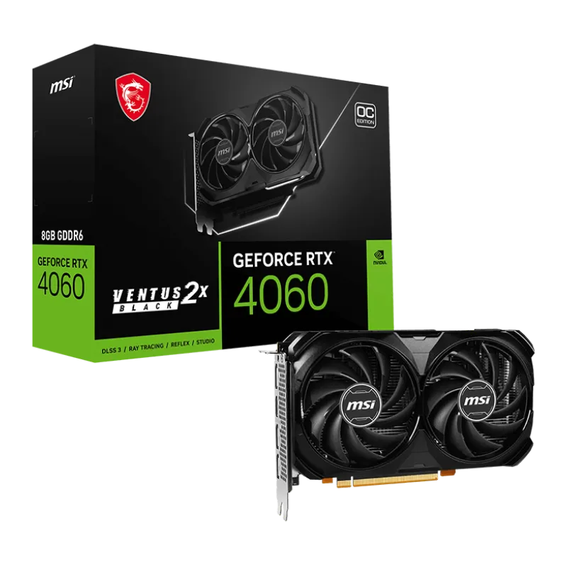 Carte Graphique MSI GeForce RTX 4060 VENTUS 2X Noir OC - 8 Go GDDR6, Photo boutique Best Buy Tunisie chez Best Buy Tunisie