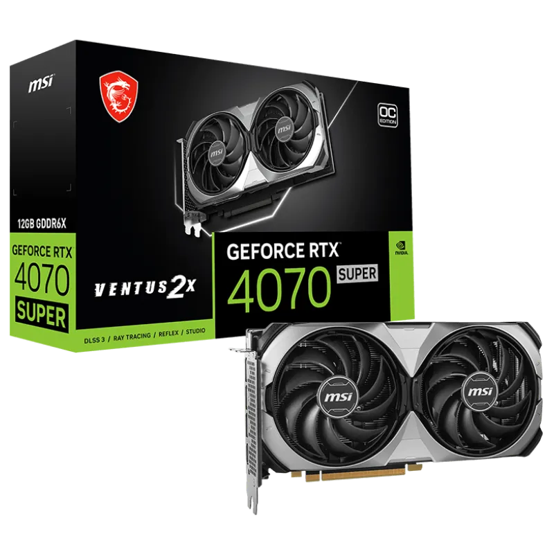 Carte graphique MSI NVIDIA GeForce RTX 4070 SUPER VENTUS 2X OC / 12G GDDR6X, Photo boutique Best Buy Tunisie chez Best Buy Tunisie