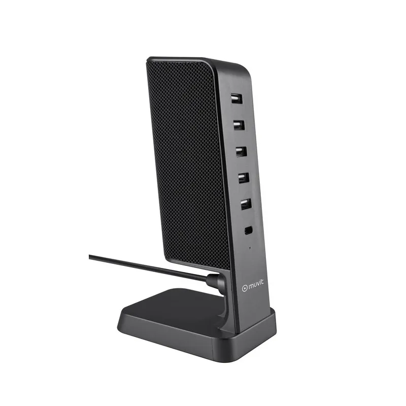 Hub De Charge MUVIT 5 USB + 1 Type-C Pd / 30 Watts / Gris, Photo boutique Best Buy Tunisie chez Best Buy Tunisie