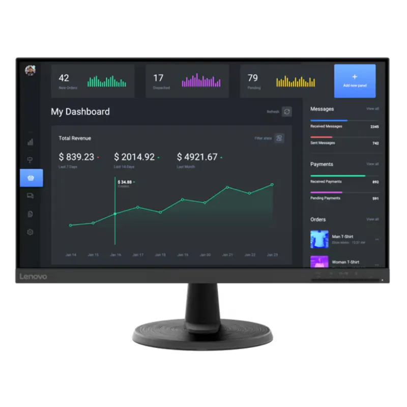 Lenovo C24-40 LED display 60,5 cm (23.8") 1920 x 1080 pixels Full HD Noir, Photo boutique Best Buy Tunisie chez Best Buy Tunisie