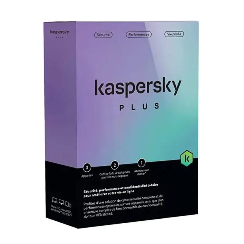 Antivirus Kaspersky Plus 3 Postes Equivalent Total / 1an- KL10428BCFS-SLIMMAG