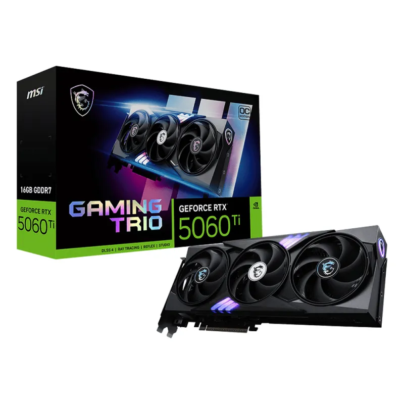 Carte graphique MSI GeForce RTX 5060 Ti GAMING TRIO OC / 16 Go GDDR7, Photo boutique Best Buy Tunisie chez Best Buy Tunisie