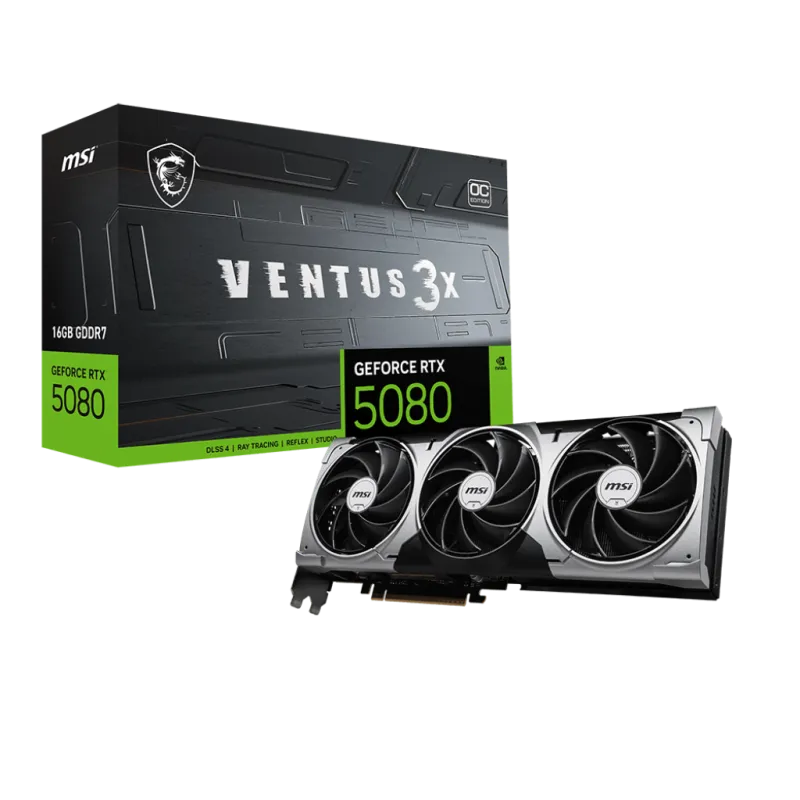 Carte graphique MSI GeForce RTX 5080 VENTUS 3X OC / 16 Go GDDR7, Photo boutique Best Buy Tunisie chez Best Buy Tunisie