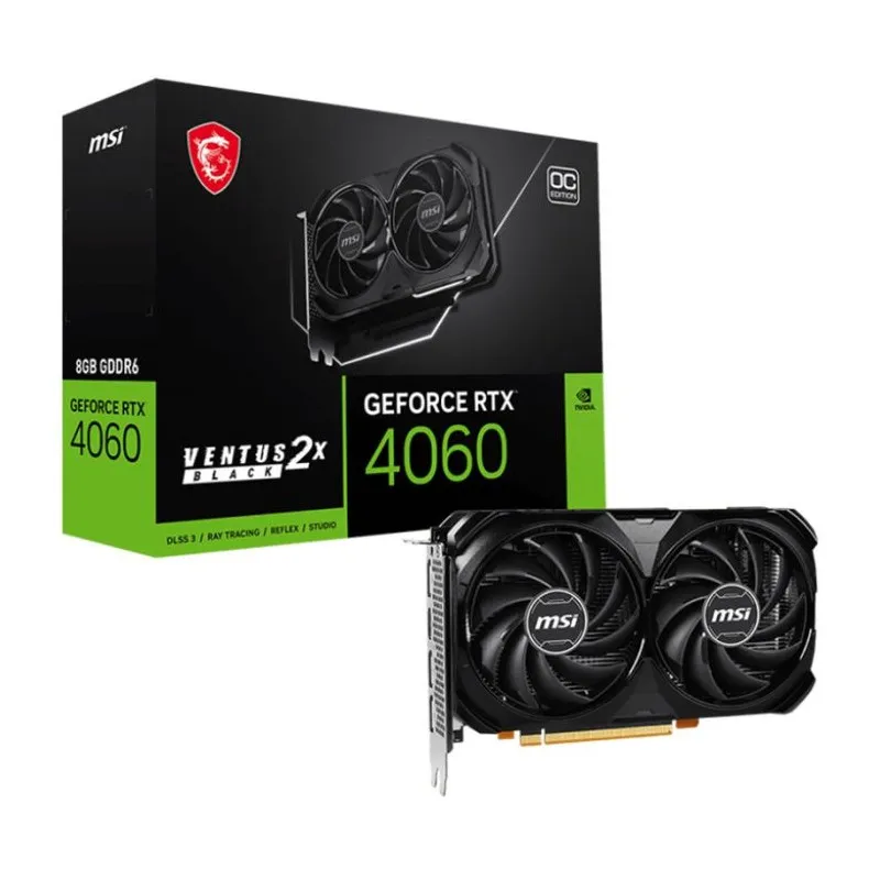 Carte Graphique MSI GeForce RTX4060 VENTUS 2X BLACK 8G OC, Photo boutique Best Buy Tunisie chez Best Buy Tunisie