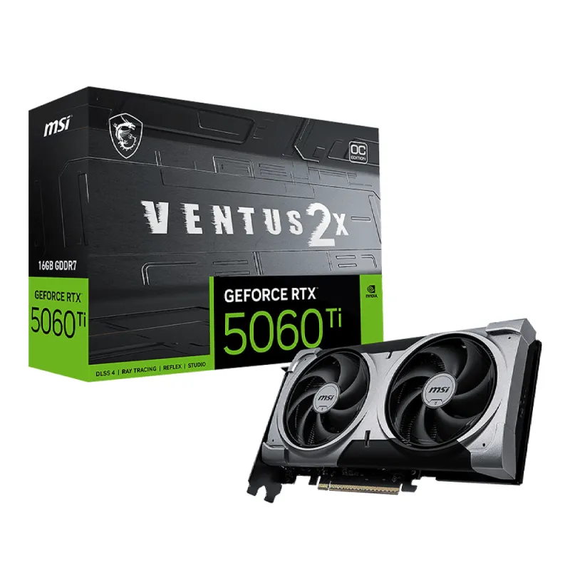 Carte Graphique Gamer MSI GeForce RTX 5060Ti 16G VENTUS 2X OC PLUS, Photo boutique Best Buy Tunisie chez Best Buy Tunisie