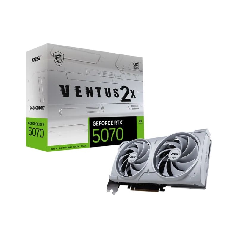 Carte Graphique Gamer MSI GeForce RTX 5070 12G Ventus 2X OC Blanc, Photo boutique Best Buy Tunisie chez Best Buy Tunisie