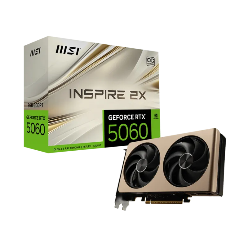 Carte graphique MSI GeForce RTX 5060 INSPIRE 2X OC / 8 Go GDDR7, Photo boutique Best Buy Tunisie chez Best Buy Tunisie