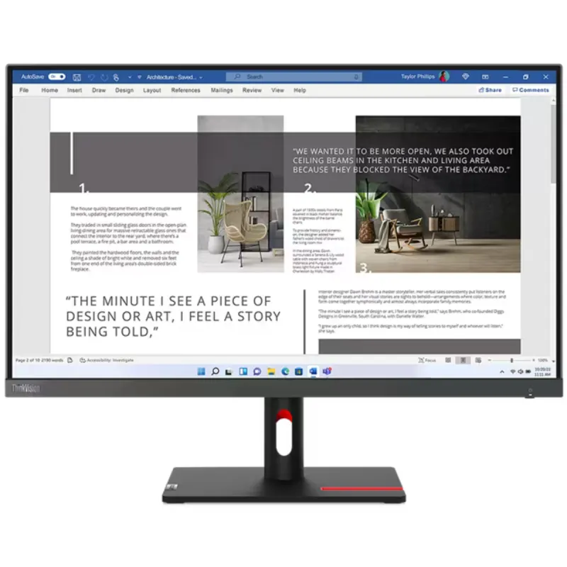 Lenovo ThinkVision S27i-30 LED display 27" Full HD Gris, Photo boutique Best Buy Tunisie chez Best Buy Tunisie
