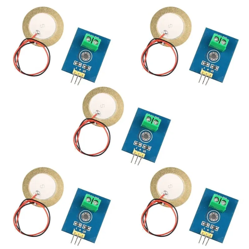 Lot de 5 pièces 3.3v/5v Module Capteur de Vibration Piezoelectrique Sortie Analogique
