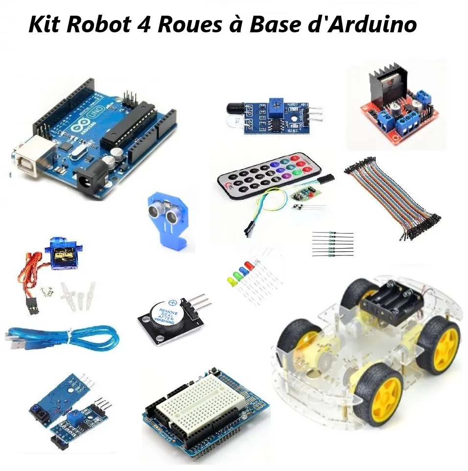 Kit Robot 4 Roues à base d'Arduino Uno