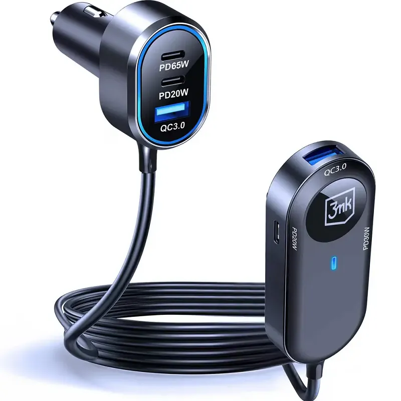 Chargeur de voiture double 3MK 135 W PD QC PPS USB - C USB - A Noir - 5903108605502, Photo boutique Best Buy Tunisie chez Best Buy Tunisie