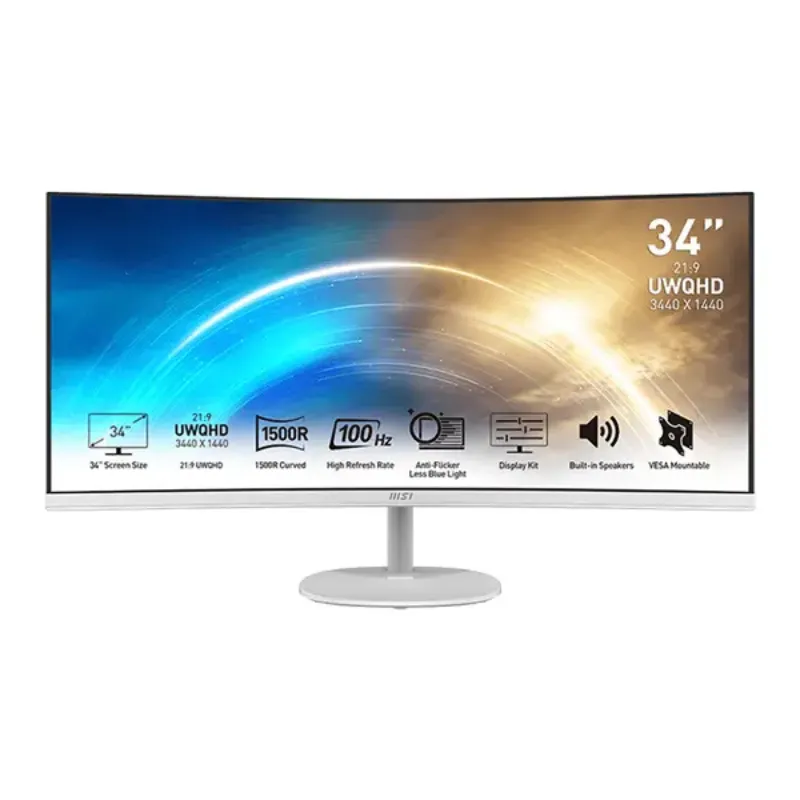 Ecran MSI Pro MP341CQW 34" UWQHD VA 100 Hz Blanc, Photo boutique Best Buy Tunisie chez Best Buy Tunisie