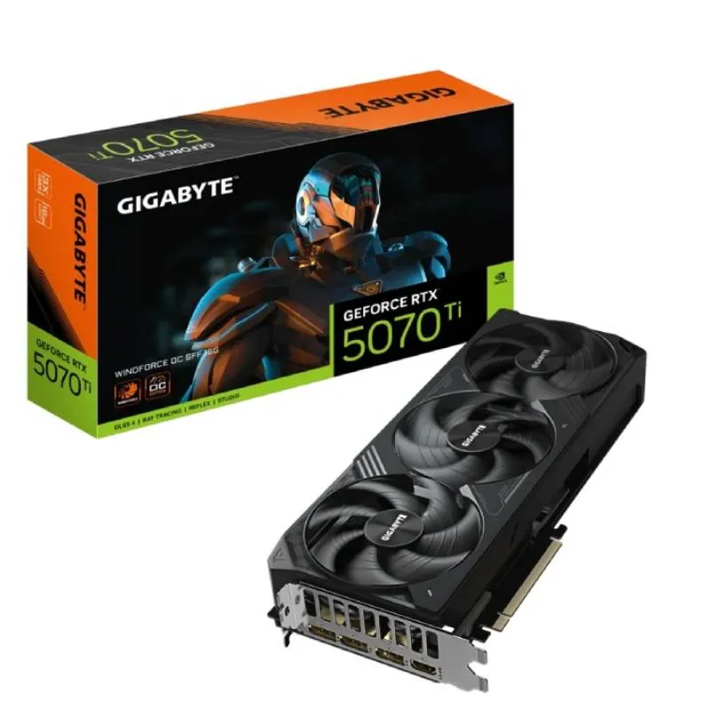 GIGABYTE GeForce RTX 5070 Ti WINDFORCE OC SFF 16G Carte Graphique - 16 Go GDDR7, 256 bits, PCI-E 5.0, XXXX MHz Core Clock, 3 x DP 2.1a, 1 x HDMI 2.1b, NVIDIA DLSS 4, GV-N507TWF3OC-16GD, Photo boutique Best Buy Tunisie chez Best Buy Tunisie