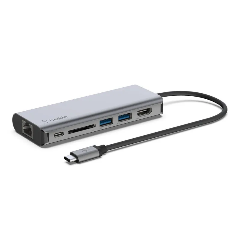 Concentrateur USB 3.2 Gen 1 Hub Type-C 5000 Mbps Noir et Gris Belkin AVC008BTSGY, Photo boutique Best Buy Tunisie chez Best Buy Tunisie
