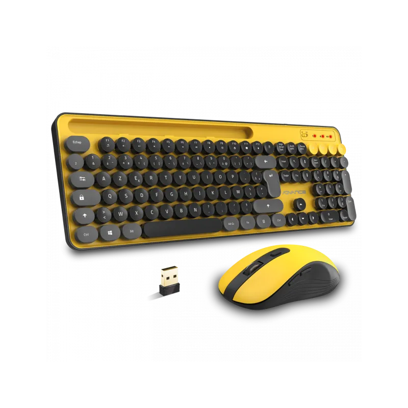 Ensemble Clavier et Souris Sans Fil Advance Pep's / Jaune, Photo boutique Best Buy Tunisie chez Best Buy Tunisie