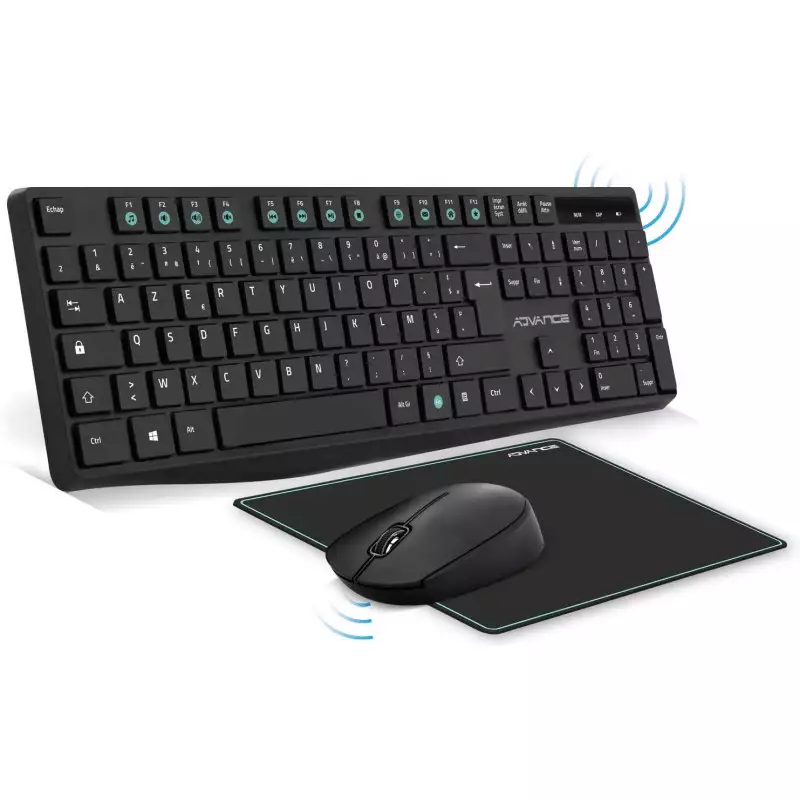 ADVANCE ELITE COMBO clavier Souris incluse RF sans fil QZERTY Français Noir, Photo boutique Best Buy Tunisie chez Best Buy Tunisie
