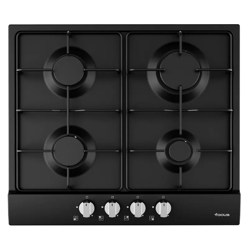 Focus F 401B - Plaque gaz 4 feux, 60 cm, sans thermocouple, noir, Photo boutique Best Buy Tunisie chez Best Buy Tunisie