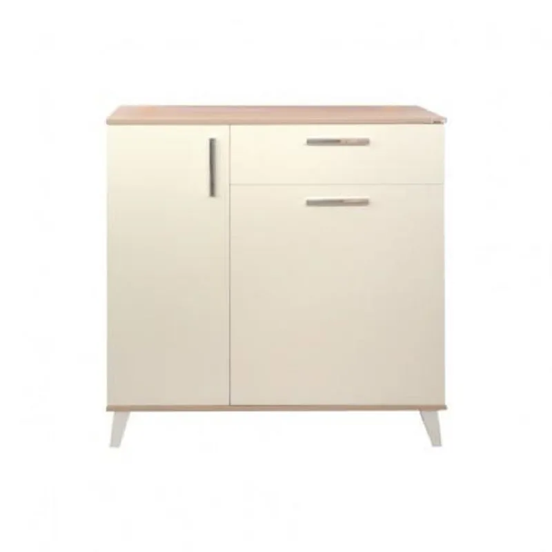 Meuble d'entrée élégant en chêne brut/blanc, Element Bas Diva Sotufab PC36CB/BC01, Vue principale