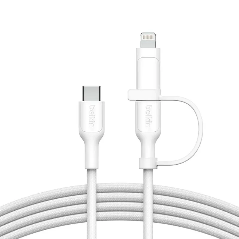 Câble De Charge BELKIN 2en1 USB-C Vers USB-C et Lightning - Blanc, Photo boutique Best Buy Tunisie chez Best Buy Tunisie