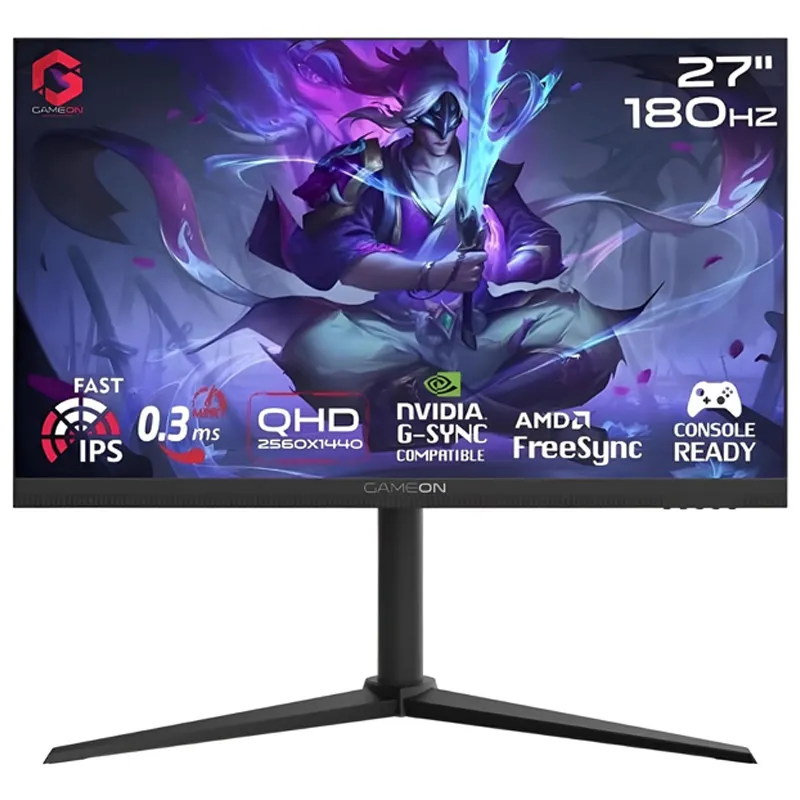 Ecran Gaming Gameon Midnight Pro Series GOM27QHD180IPS 27'' QHD 180Hz IPS Noir, Photo boutique Best Buy Tunisie chez Best Buy Tunisie