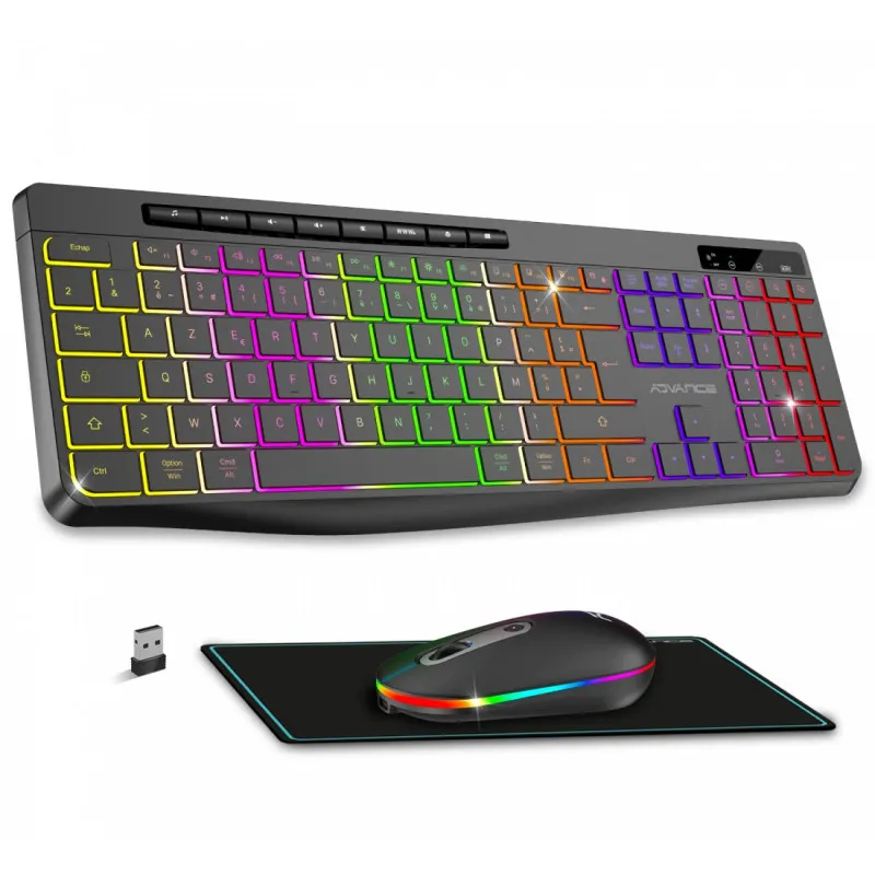 Ensemble Clavier et Souris Gamer Sans Fil ADVANCE R-TYPE CLS-3100 RGB - Noir, Photo boutique Best Buy Tunisie chez Best Buy Tunisie