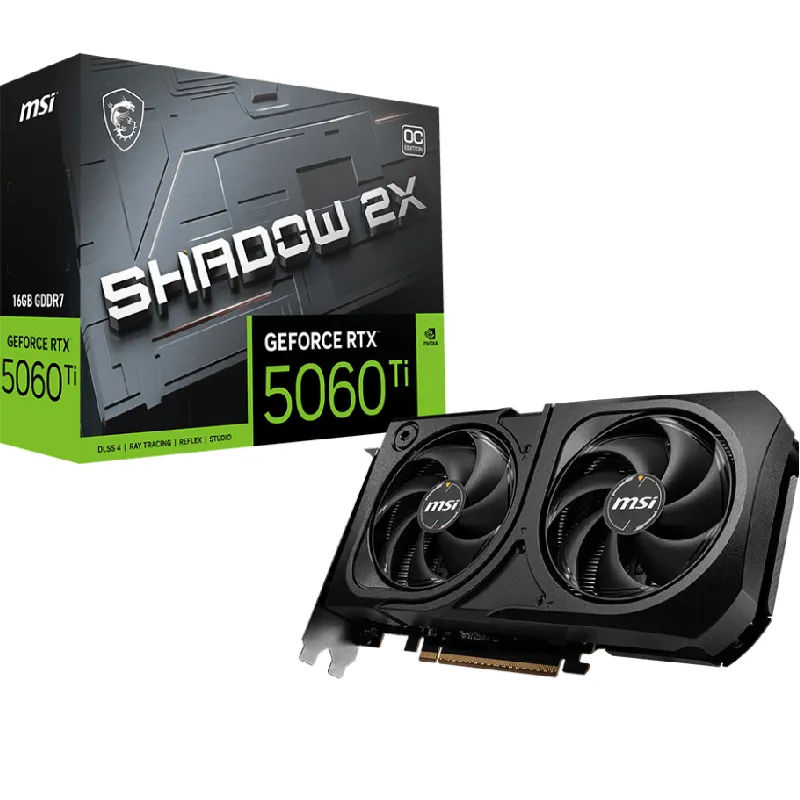 Carte graphique MSI GeForce RTX 5060 Ti SHADOW 2X OC PLUS / 16 Go GDDR7, Photo boutique Best Buy Tunisie chez Best Buy Tunisie