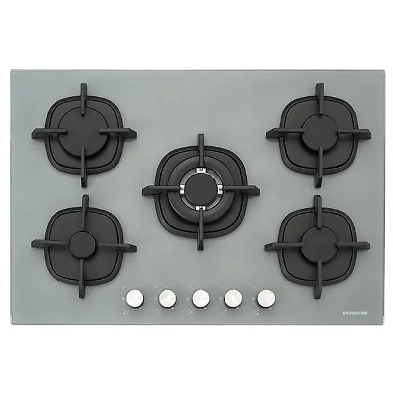 Plaque a Gaz Silverline CS5364S01.FFD 75 cm Verre Gris 5 foyers, Photo boutique Best Buy Tunisie chez Best Buy Tunisie