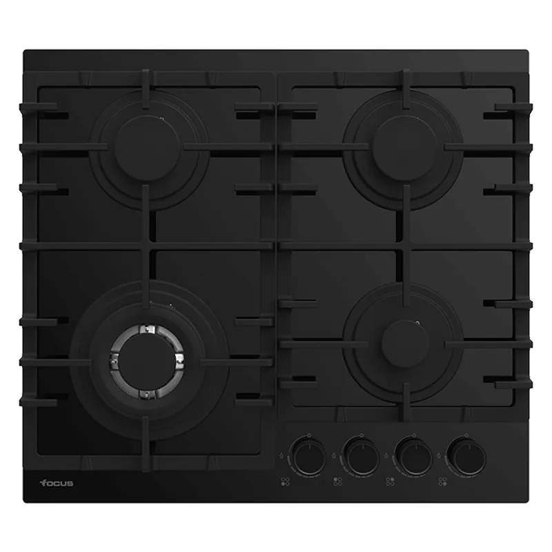 Focus F 405B - Plaque gaz 4 feux, 60 cm, sans thermocouple, vitro noir, Photo boutique Best Buy Tunisie chez Best Buy Tunisie