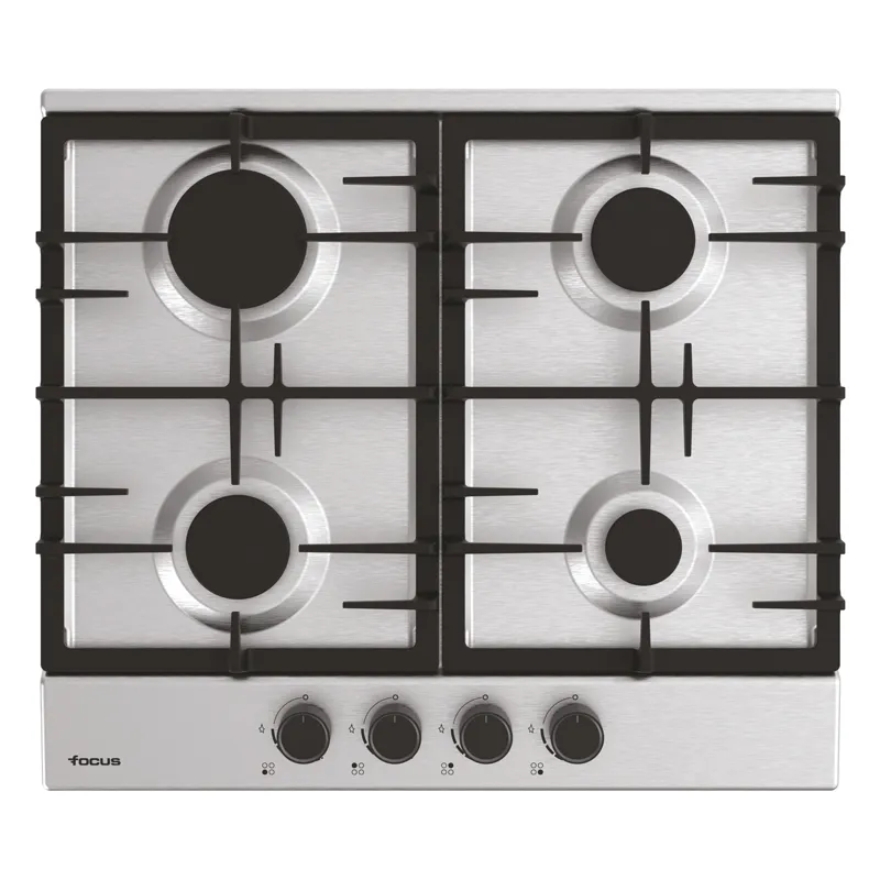 Focus F 408X - Plaque gaz 4 feux, 60 cm, sans thermocouple, Inox, Photo boutique Best Buy Tunisie chez Best Buy Tunisie