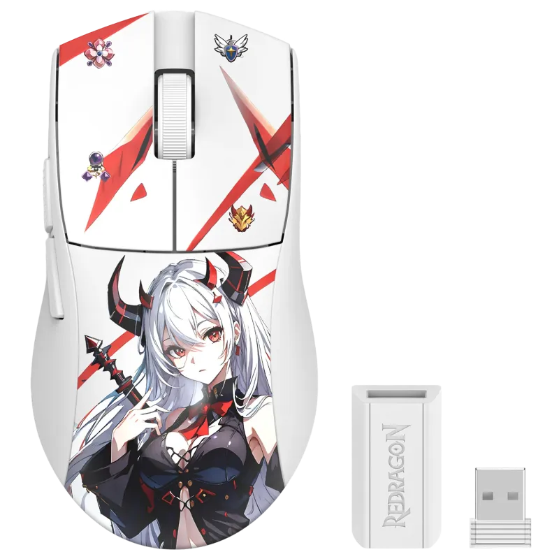 Souris Gamer Sans Fil REDRAGON KING AK-PRO ANIME M916AK - Blanc, Photo boutique Best Buy Tunisie chez Best Buy Tunisie