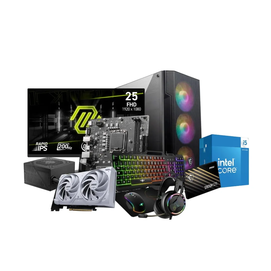 Gamer Ghost Intel I5 14 Gen 16GB RTX5060 8GB - Noir