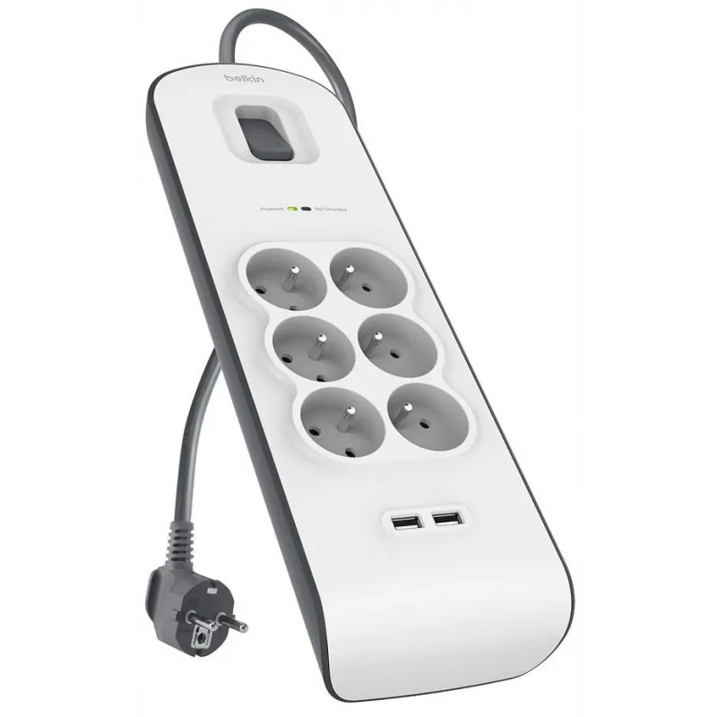 Belkin BSV604vf2M Blanc 6 sortie(s) CA 2 m, Photo boutique Best Buy Tunisie chez Best Buy Tunisie