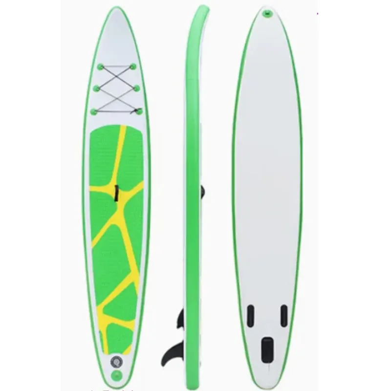Planche à pagaie What Sup 12,5 pieds - Blanc & Vert & Jaune
