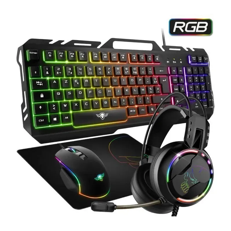 Spirit of Gamer PRO MKH5 clavier Souris incluse USB AZERTY Français Noir, Photo boutique Best Buy Tunisie chez Best Buy Tunisie