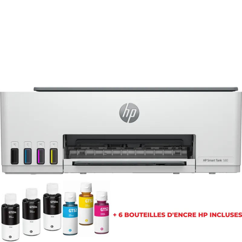 HP Smart Tank Imprimante Tout-en-un 580, Home and home office, Print, copy, scan, Wireless; High-volume printer tank; Print from phone or tablet; Scan to PDF, Photo boutique Best Buy Tunisie chez Best Buy Tunisie